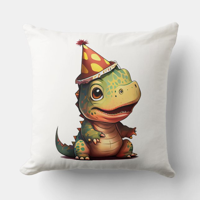 Coussin Dinosaur T Rex Anniversaire Bébé (Recto)