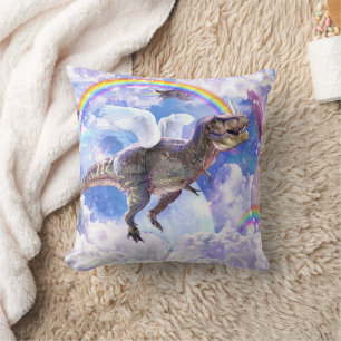 Coussin dinosaure arc-en-ciel unicorne dinocorne