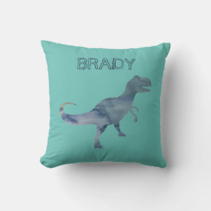 Coussin Dinosaure Bleu Trex Nom personnalisé Jeu d'oreille