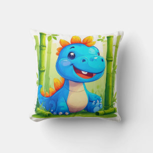 Coussin Dinosaure de dessin en forêt de Bambou