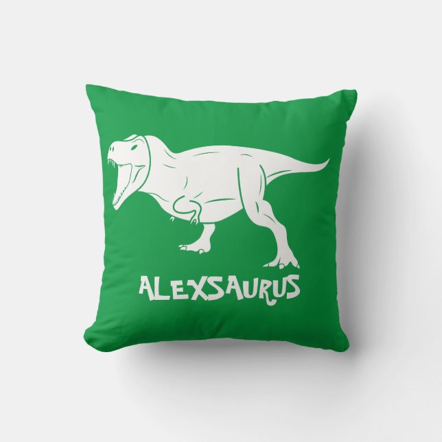 Coussin Dinosaure personnalisé, Cadeau pour enfant (Recto)