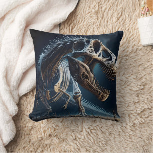 Coussin Dinosaure Skeleton Roaming and Ancient Landcape
