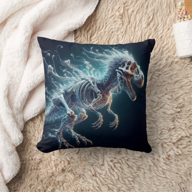 Coussin Dinosaure translucide Squelette brillant dans l'ob (Couverture)