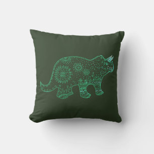 Coussin Dinosaure, Tricératops dessinant Cushion