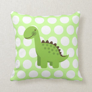 Coussin Dinosaure vert mignon