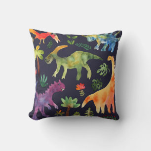 Coussin Dinosaures floraux : Aquarelle