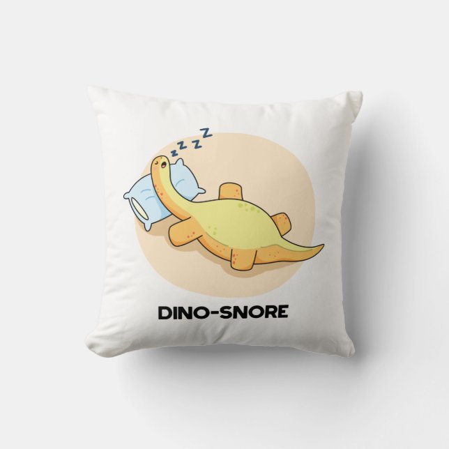 Coussin Dinosnore Dormir Dinosaure Pun (Recto)