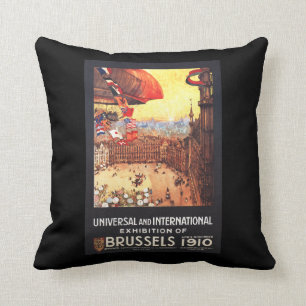 Coussin Dirigeable de Lebaudy avec des drapeaux du monde 