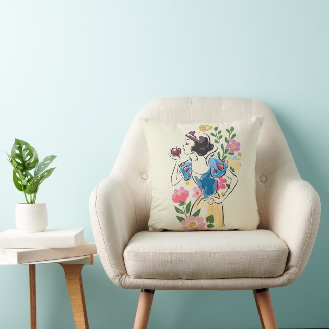 Coussin Disney | Belle neige blanche florale graphique (Chaise)