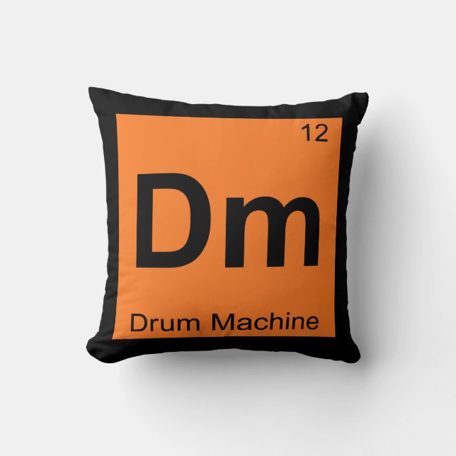 Coussin Dm - Machine à rythmes Chimie Symbole du tableau p (Recto)