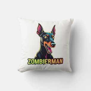 Coussin Doberman Dobie Doby Dobermann Chien Zombie Hallowe