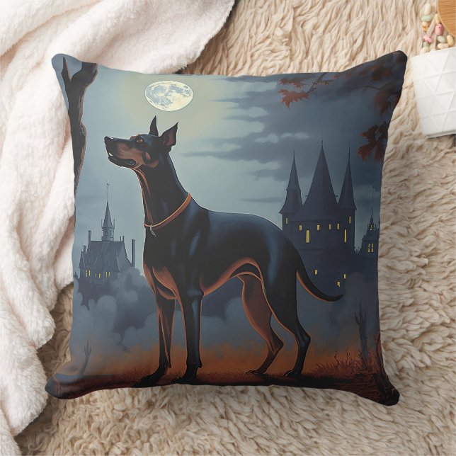 Coussin Doberman Halloween effraie (Couverture)