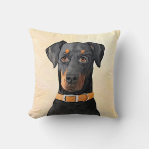 Coussin Doberman Pinscher Peinture non découpée Art origin