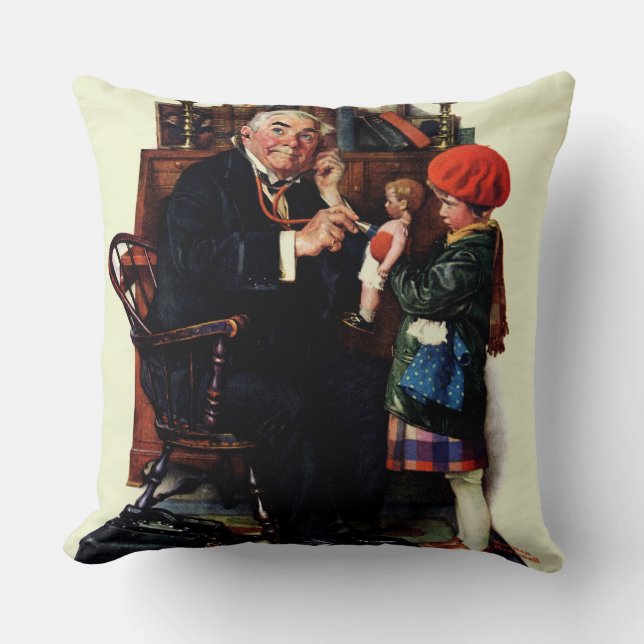 Coussin Docteur et la poupée (Recto)