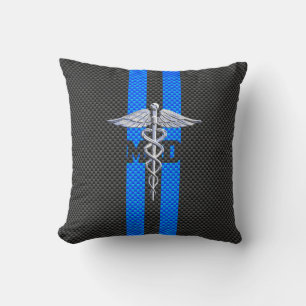 Coussin Docteur Médicale MD Caduceus sur le style de fibre