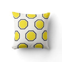 Coussin d'octogone en jaune et noir