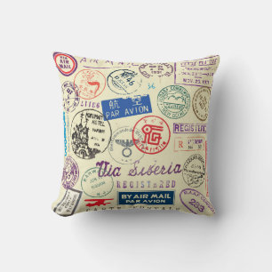 Coussin Document vintage : Collection de jeux d'horodatage