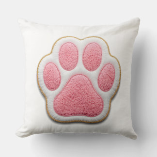 Coussin Dog Mom Throw Pillow | Embroidered Heart Paw Print