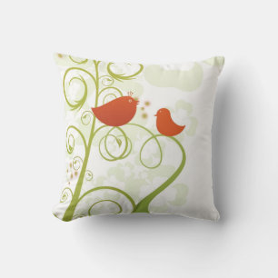 Coussin d'oiseaux mignon