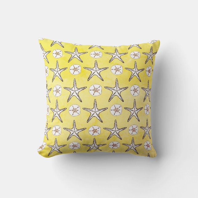 Coussin Dollar De Sable D'Épée Motif Sur Jaune (Recto)