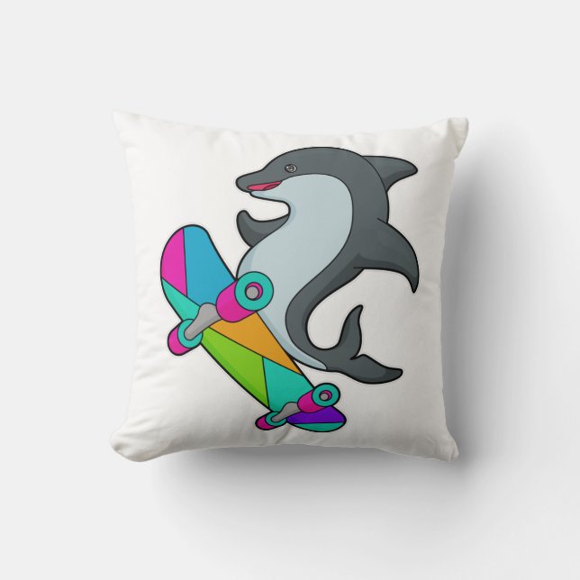 Coussin Dolpin comme patineur avec skateboard (Recto)