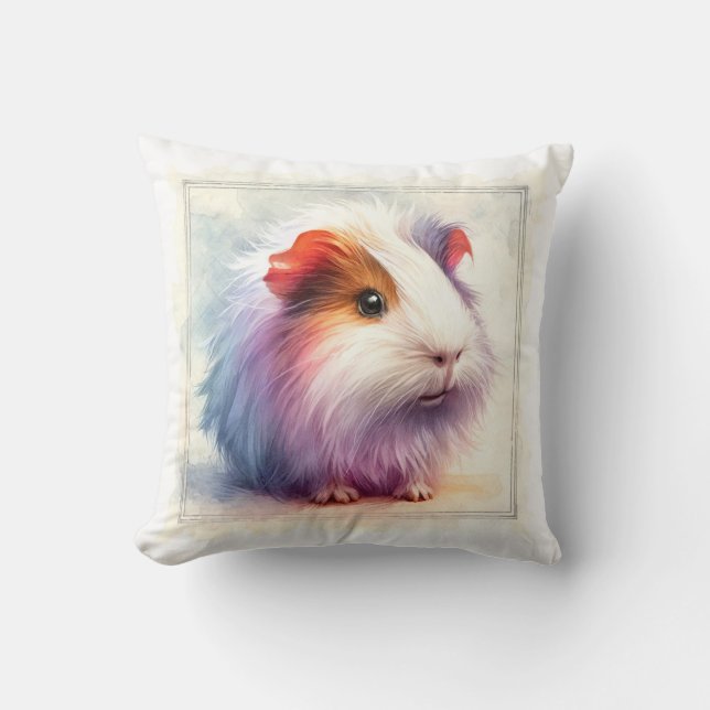 Coussin Domestic Guinea Pig AREF401 - Watercolor (Recto)