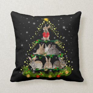 Coussin Don Bunny  Lapin Lapin Feu d'Arbre de Noël