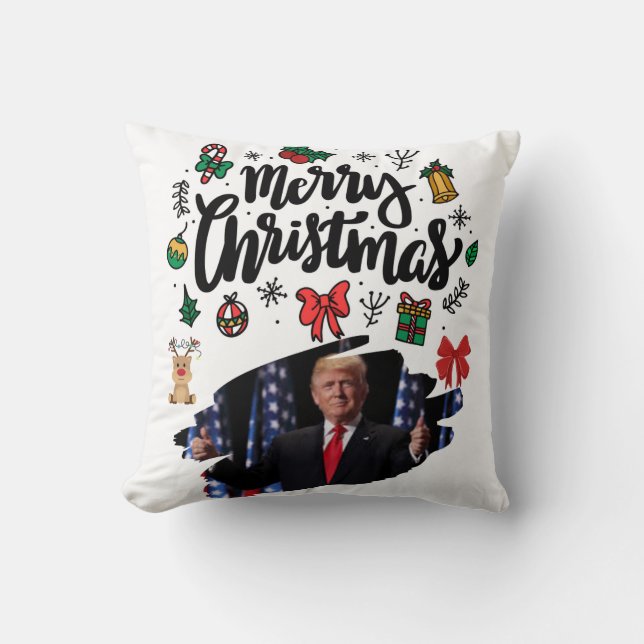 Coussin Donald Trump Joyeux Noël (Recto)