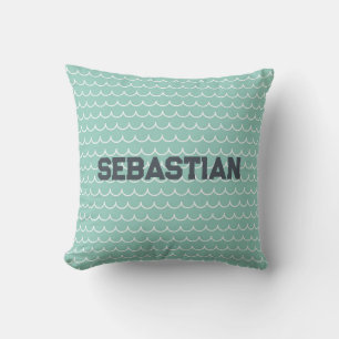 Coussin d'onde Aqua & White Ocean personnalisé