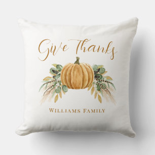 Coussin Donner Merci Thanksgiving Automne Citrouille