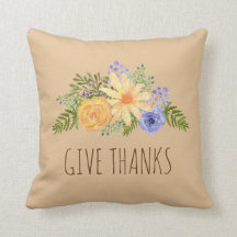 Donnez Merci Aquarelle Chute Florale Thanksgiving