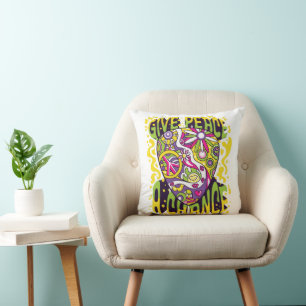 Coussin Donnez Une Chance à la Paix Groovy