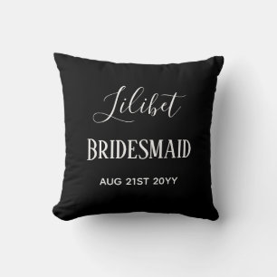 Coussin Dons de la fête de la mariée du budget noir blanc