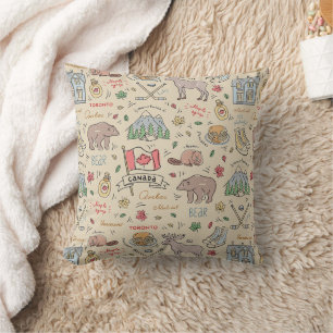 Coussin Doodles canadiens