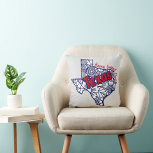 Coussin Doodles floraux du Texas