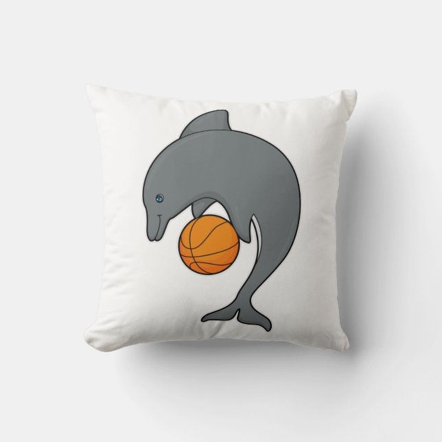 Coussin Dophin comme joueur de basket-ball avec basket-bal (Recto)