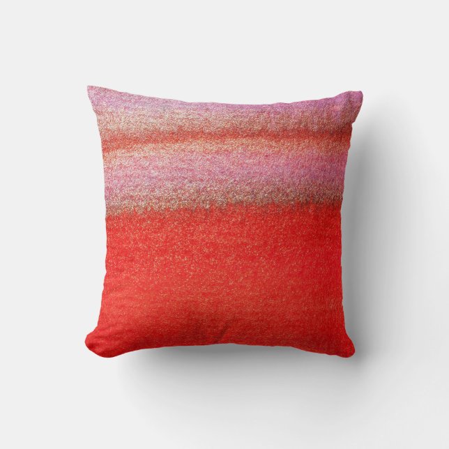 Coussin d'or 16" d'aquarelle d'abrégé sur rouge x (Recto)