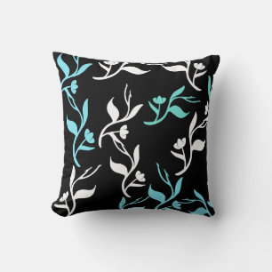Coussin d'oreiller à Motif blanc Turquoise
