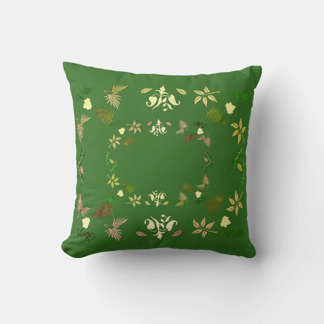 Coussin d'oreiller vert Feuille Plante (Recto)