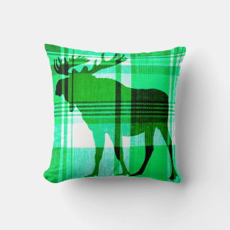Coussin d'orignal vert rustique
