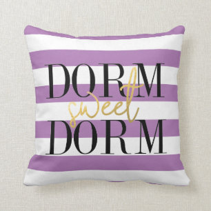 Coussin Dorm Sweet Dorm   Bandes pourpres
