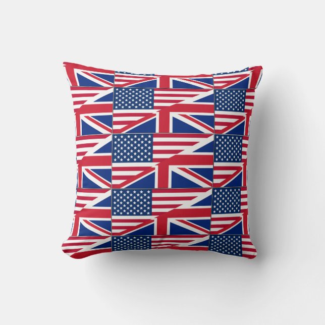 Coussin Double citoyen Américain Britanniques Drapeau Jeu  (Recto)