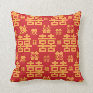 Coussin Double mariage chinois de bonne chance de bonheur