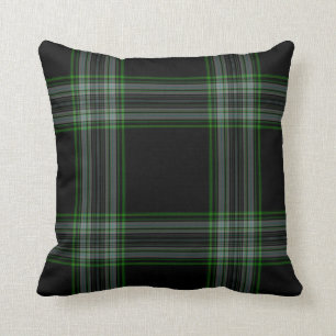Coussin Double plaid de tartan géant vert noir