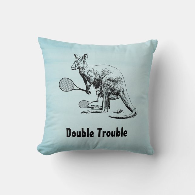 Coussin Double problème Kangaroo Tennis Player (Recto)