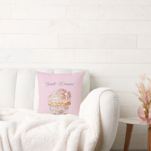 Coussin Douce Rêve Roses Roses Florales Cupcake