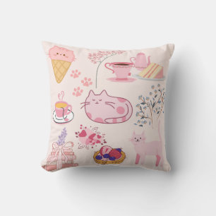 Coussin Douceur des chats roses