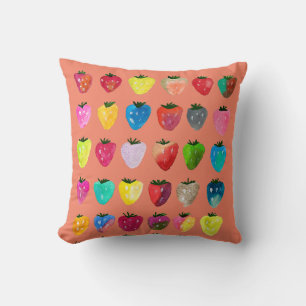 Coussin Douceur fraise mignonne aquarelle de fruit mignon