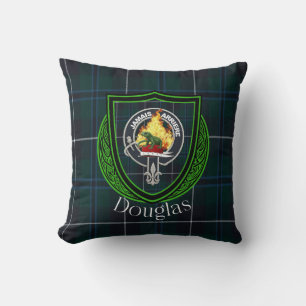 Coussin Douglas Scottish Clan Tartan & Crest