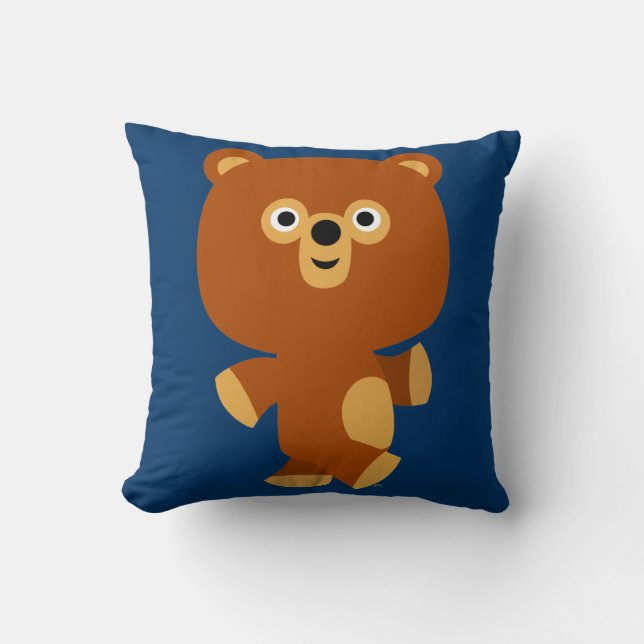 Coussin d'ours de caricature assertive mignon (Recto)
